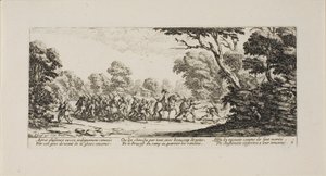 A bűnöző katonák felfedezése, kilencedik tábla A háború nyomorúságaiból alkotó: Jacques Callot