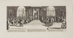 Jutalmak kiosztása, tizennyolcas tábla A háború nyomorúságából alkotó: Jacques Callot