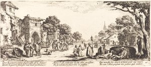 Haldokló katonák az út szélén alkotó: Jacques Callot