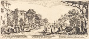 Haldokló katonák az út szélén alkotó: Jacques Callot