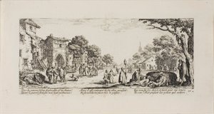 Dying Soldiers by the Roadside, tizenhatos lemez a The Miseries of War-ból alkotó: Jacques Callot