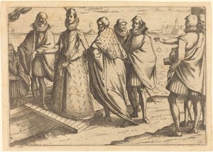Behajózás Genovában, 1612. alkotó: Jacques Callot