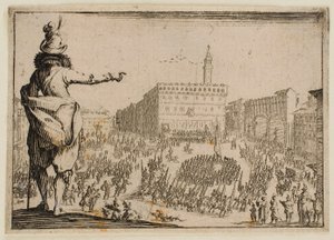 Ünnepség a firenzei Piazza della Signorián, a „Szeszélyek” című műből (firenzei kiadás) alkotó: Jacques Callot