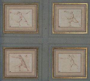 Négy vívótanulmány, 1766-69 alkotó: Jacques Callot