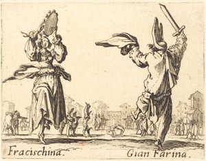 Fracischina és Gian Farina, c. 1622. alkotó: Jacques Callot