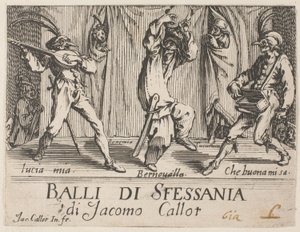 Frontispiece, a Balli di Sfessaniától alkotó: Jacques Callot