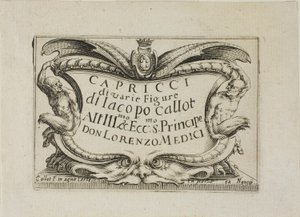 Előlap, a Capricce különböző alakok (The Caprices) - The Nancy Set alkotó: Jacques Callot