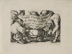 Elülső rész, a Varie Figure Gobbi-tól alkotó: Jacques Callot