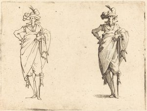 Gentleman elölről nézve csípőre tett kézzel alkotó: Jacques Callot
