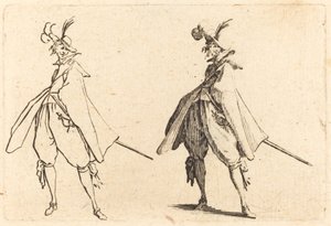 Úriember nagy köpenyben, elölnézet alkotó: Jacques Callot