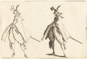 Úriember nagy köpenyben, elölnézet alkotó: Jacques Callot