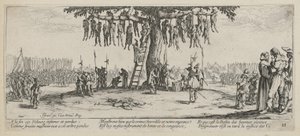 Kiállítás, a „A háború szürkesége” sorozat 11. lapja alkotó: Jacques Callot