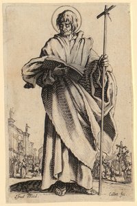Idősebb Szent Jakab, a „Jézus, a tizenkét apostol és Mária” sorozat 7. lapja alkotó: Jacques Callot