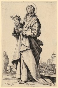 Szent János evangélista, a „Jézus, a tizenkét apostol és Mária” sorozat 8. lapja alkotó: Jacques Callot