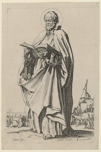 Szent Péter, a „Jézus, a tizenkét apostol és Mária” sorozat 4. lapja alkotó: Jacques Callot