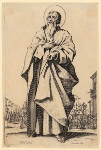 Szent Tamás, a „Jézus, a tizenkét apostol és Mária” sorozat 10. lapja alkotó: Jacques Callot