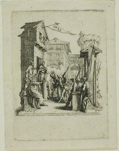 Jézus Kajafás előtt, A kis szenvedésből alkotó: Jacques Callot