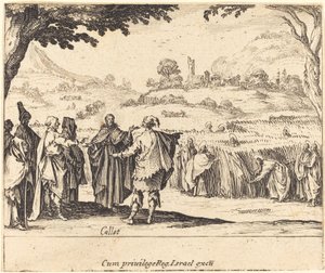 Jézus a farizeusokkal, 1635. alkotó: Jacques Callot