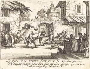 A hízott borjú megölése alkotó: Jacques Callot
