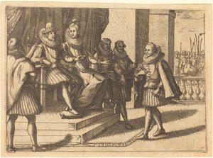 Király és királyné tanácskozásban a törökökről, 1612. alkotó: Jacques Callot