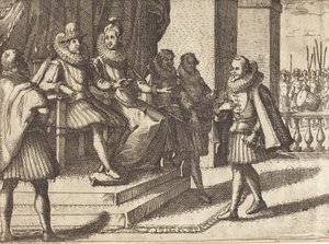 Király és királyné tanácskozásban a törökökről [recto], 1612. alkotó: Jacques Callot