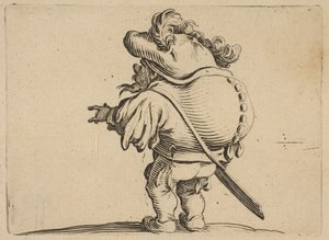 Férfi nagy hátú, díszített..., 1616-22. alkotó: Jacques Callot