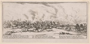 A csata, illusztráció A háború nagy nyomorúságaiból alkotó: Jacques Callot