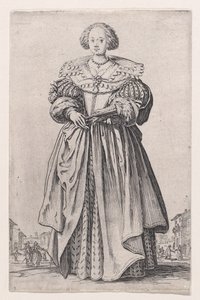 A legyezős hölgy, „A nemesség” című sorozatból alkotó: Jacques Callot