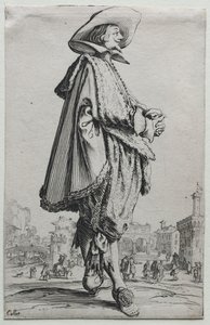 La Noblesse: Profilban álló úriember összekulcsolt kézzel alkotó: Jacques Callot
