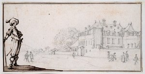 La Romaine, Claude Deruet tulajdona (fekete kréta és tinta papíron) alkotó: Jacques Callot