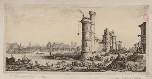 A Nesle-torony és a Pont-Neuf látképe alkotó: Jacques Callot