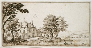 La Vieille Malgrange (toll és barna tinta papíron) alkotó: Jacques Callot