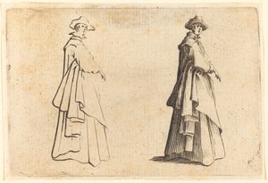 Hölgy nagykabátban alkotó: Jacques Callot