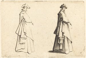 Hölgy nagykabátban alkotó: Jacques Callot
