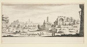 Táj nagy épületekkel alkotó: Jacques Callot