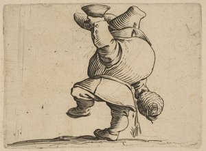 Le Buveur Vu de Dos Az ivó hátulról nézve, Varie Figure Gobbiból, suite appe..., 1616-22. alkotó: Jacques Callot