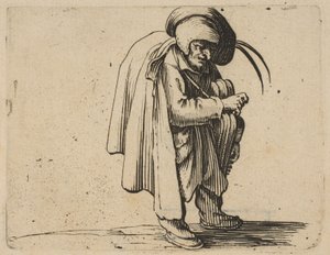 Le Jouer de Vielle The Hurdy-Gurdy Player, Varie Figure Gobbi, szvit aus..., 1616-22. alkotó: Jacques Callot