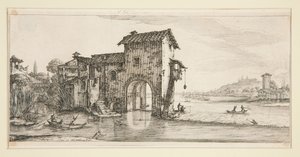 A vízimalom, Giovanni de Medici számára készült Tájképekből alkotó: Jacques Callot