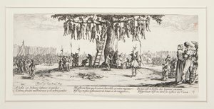A háború nagy nyomorúságai: N. 11 - Az akasztás alkotó: Jacques Callot