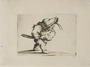 Férfi kardhúzásra készül, a Varie Figure Gobbitól alkotó: Jacques Callot