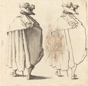 Férfi köpenyben, hátulról nézve alkotó: Jacques Callot