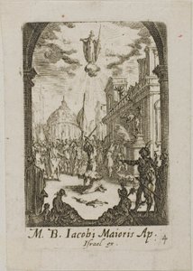 Major Szent Jakab mártíromsága, negyedik tábla az Apostolok mártíromságai című kötetből. alkotó: Jacques Callot
