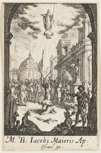 Major Szent János mártíromsága, negyedik tábla az Apostolok mártíromságai című kötetből. alkotó: Jacques Callot