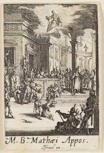 Szent Máté mártíromsága, tizenharmadik tábla az Apostolok mártíromsága című kötetből. alkotó: Jacques Callot