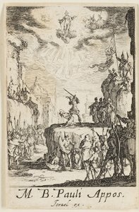 Szent Pál mártíromsága, második lemez az Apostolok mártíromságai című könyvből. alkotó: Jacques Callot