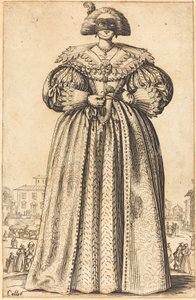 Álarcos Nemes Nő alkotó: Jacques Callot