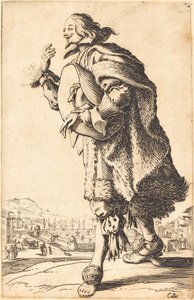 Nemes férfi filckalapban, meghajolva alkotó: Jacques Callot