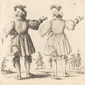 Tiszt tollassal, hátulról nézve, 1617 és 1621. alkotó: Jacques Callot
