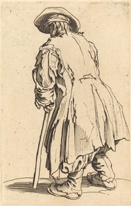 Öreg koldus egy mankóval alkotó: Jacques Callot