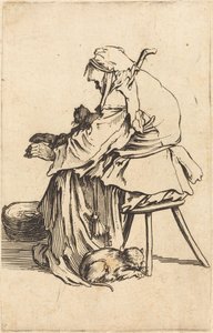 Öregasszony macskákkal alkotó: Jacques Callot